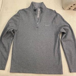 Gently-Used Calvin Klein 1/4 Zip. Size is Medium. Color is a “Liquid Grey”.